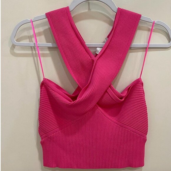 HOT PINK CROP TOP - Picture 1 of 3